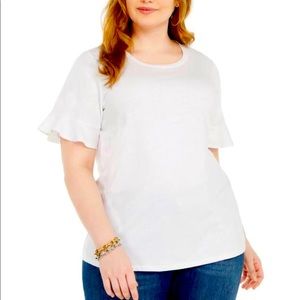 Michael Kors Plus Linen Blend T-Shirt 3X